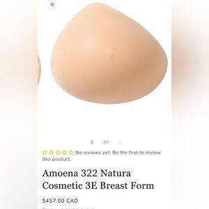 Amoena 322 Natura Cosmetic 3E Breast Form 8 R